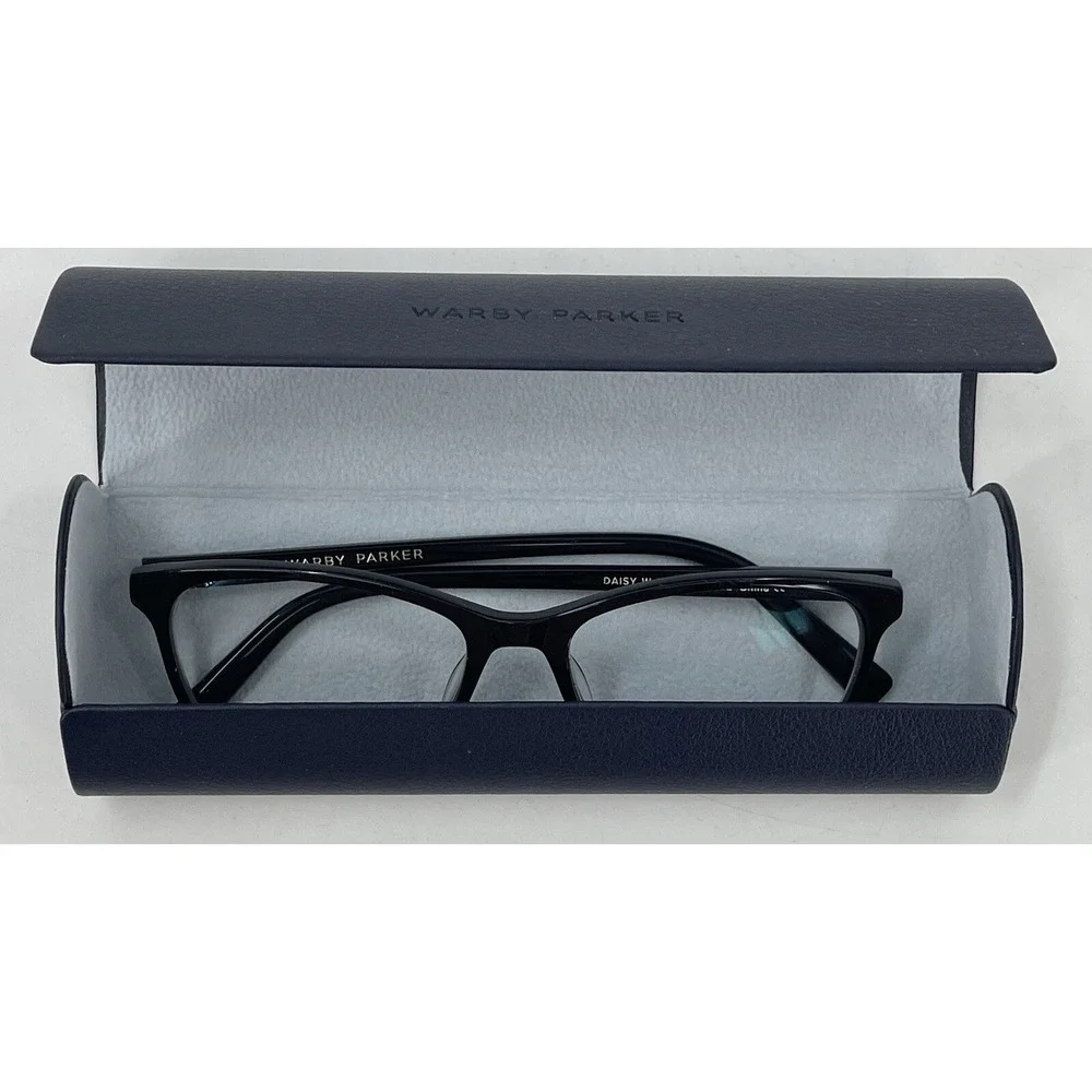 Warby Parker Daisy W100 Black‎ Full Rim Eyeglasses Frames 54-17 142 Case Cloth
